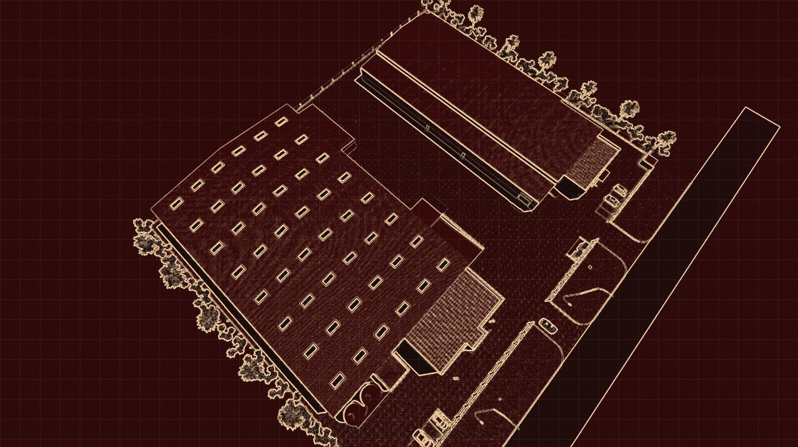 Blueprint of the Europoxy site, aerial view