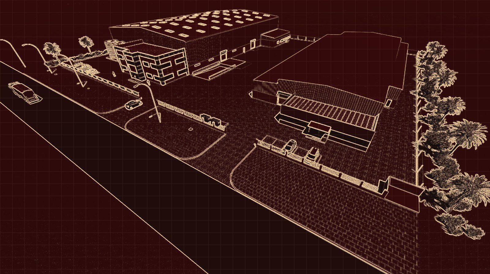 Blueprint of the Europoxy site, street view
